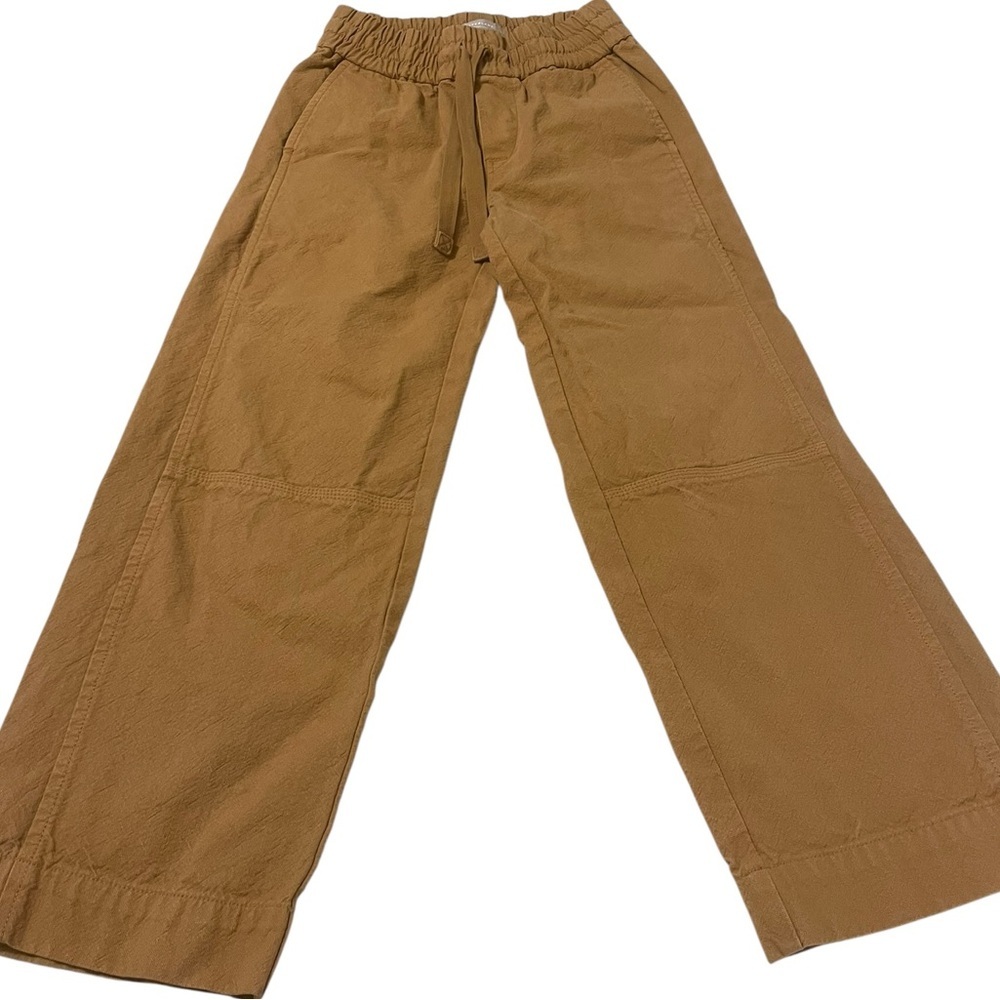 Everlane Wide Leg Pants Small Tan Heavyweight Organic Cotton Minimalist Coastal - Picture 3 of 8